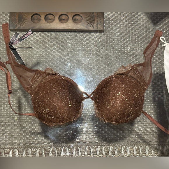 Victoria’s Secret®️ BOMBSHELL™️Brown Lace & Mesh Bra Size 36B - Picture 10 of 14